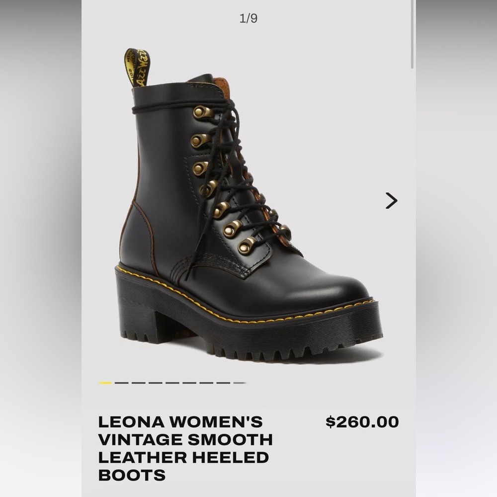 Dr. Martens Leona Leather Heeled Boots